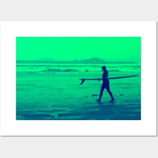 Surf's Up green Posters and Art